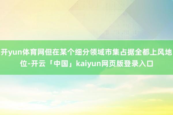 开yun体育网但在某个细分领域市集占据全都上风地位-开云「中国」kaiyun网页版登录入口